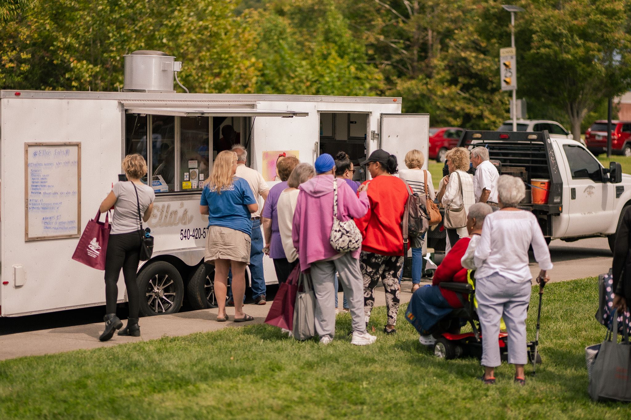People in line for a food truck