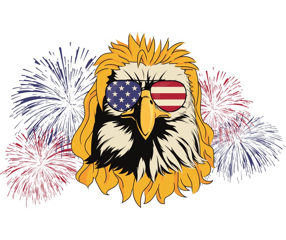 mullet competition eagle and fireworks